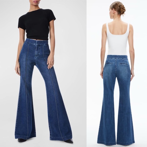 Alice + Olivia Denim - Alice + Olivia Dylan wide leg flare denim jeans 26